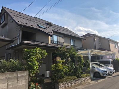 長野市稲葉にて 三井ホームの住宅を断熱・遮熱効果のあるガイナで塗装しました 写真
