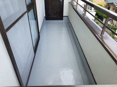 長野市石渡 T様邸 ベランダ防水・基礎塗装工事 After 写真