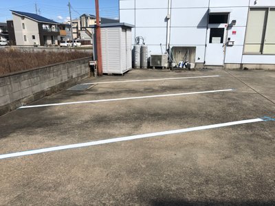 長野市高田　事務所　駐車場白線引き工事 写真