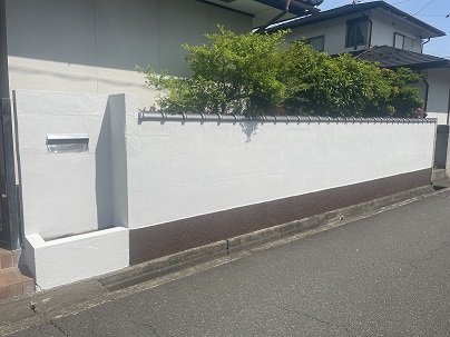 長野市高田　O様邸　塀塗装工事 写真