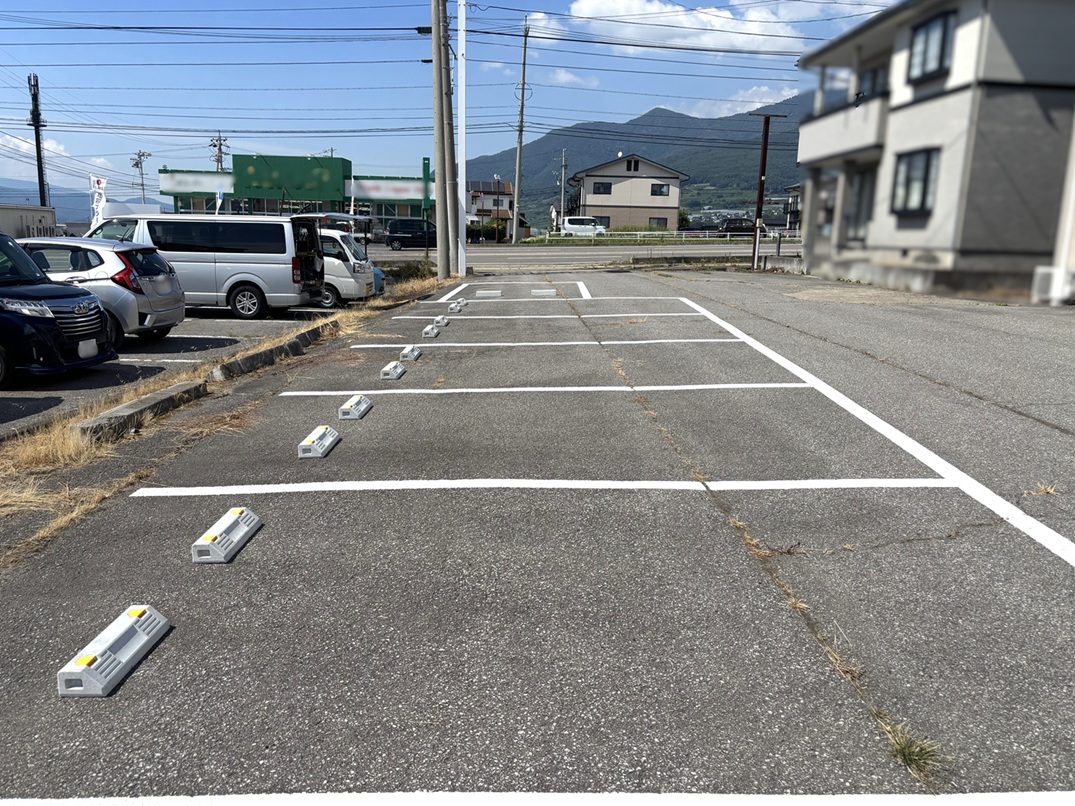 中野市　駐車場白線引き工事 写真