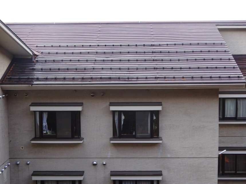 上田市菅平　集合住宅　雪止め設置工事 写真