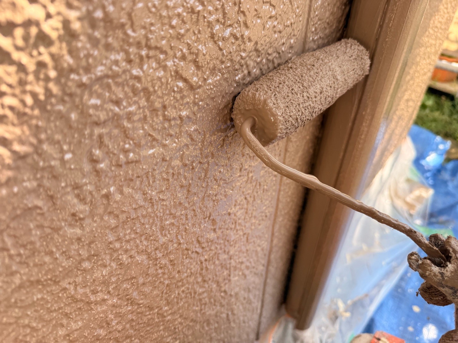 外壁上塗り　1階部分